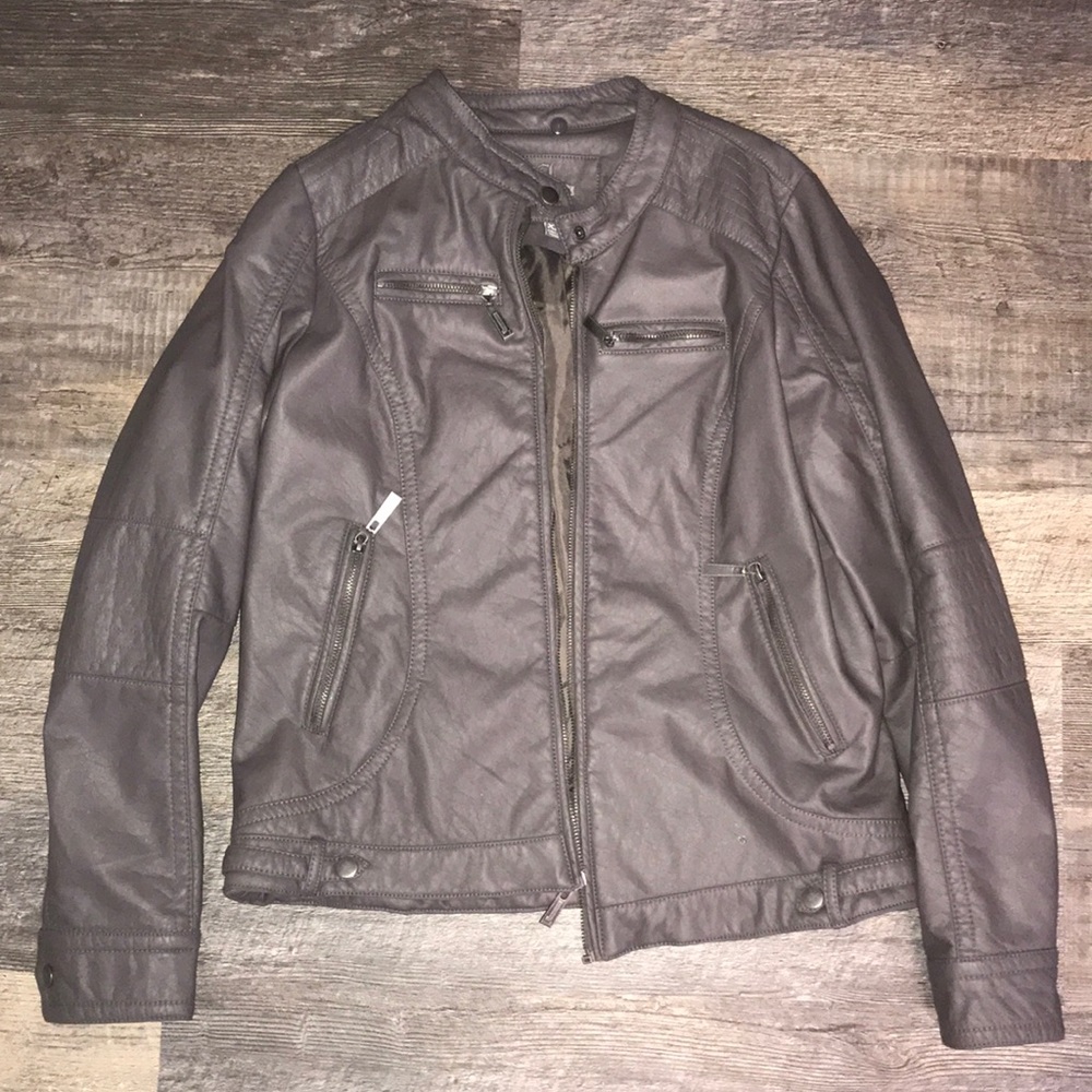 Grey leather jacket